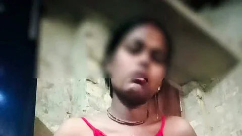 Indian hotny village wife dildo fucking her creamy pusssy and showing her boobd
