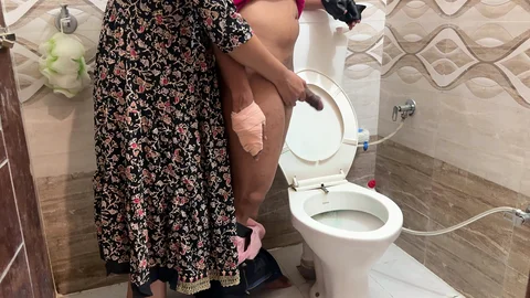Step Stepmom Helping Her Injured Step Stepson to Wash and Seduced Him. Finally End up with Sucks His Cock, Before Getting Fucked