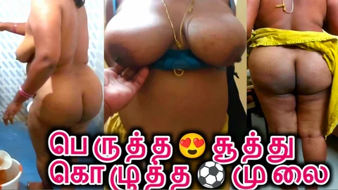 Desi Tamil BBW Wife Maya Post Sex Nude Bathroom Wash & Slow Saree Dressing Tease While Cuck Films