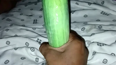 Desi sister-in-law put whole cucumber in