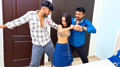 Indian Asian Desi Two Friends having Fun love making Sex Fucking with Teengirl Bigboobs Dhoodhwali Bhabhi Hardcore Video