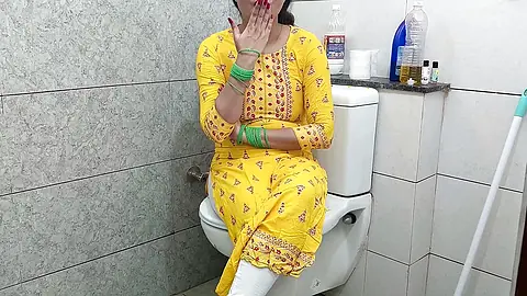 Indian hot step mother fucked step son dirty in washroom in hindi audio