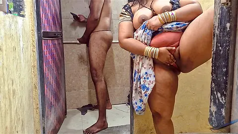 POV Indian Stepmom caught in bathroom and having horny feeling in the pussy