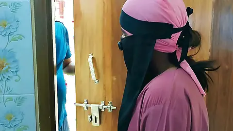 Step-sis hot hijabi collage friend fuck in my room